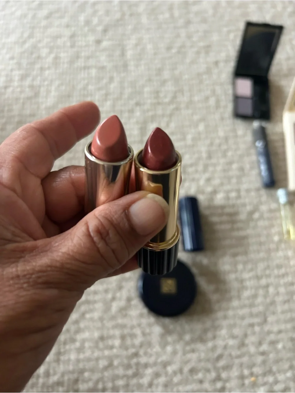 Vintage Estee Lauder Pink Blush & Cheek Duo - Travel Makeup Set